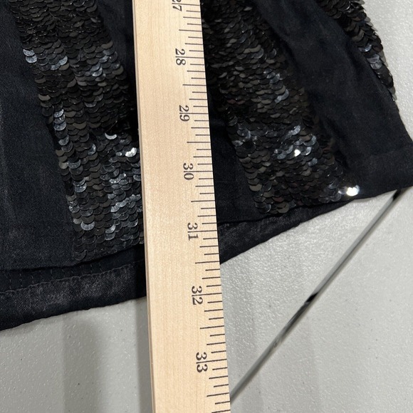 French Connection Dress Women Six Glitter Sequin Little Black Dress Short Sleeve - Picture 9 of 13